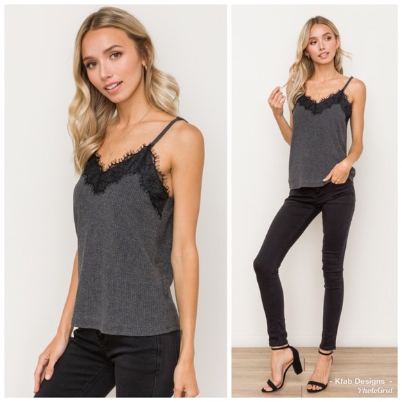 ❤️LAST 1! Knit Lace Adjustable Strap Camisole! - Picture 2 of 8